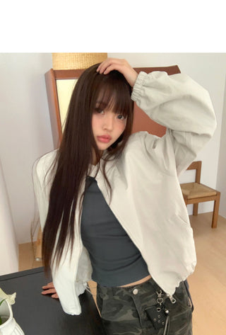 Shuni Nokara Snap Button String Pocket Crop Overfit Jacket