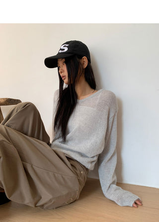 Puma Basic V-Neck Loose-fit Long Sleeve Knitwear