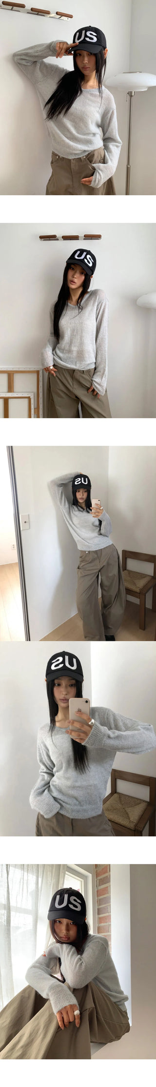 Puma Basic V-Neck Loose-fit Long Sleeve Knitwear