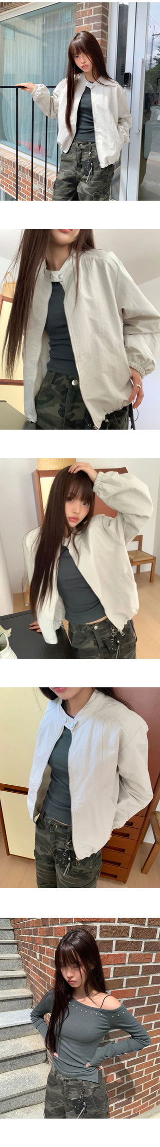 Yousi Studded Strap One-Shoulder Long Sleeve T-Shirt