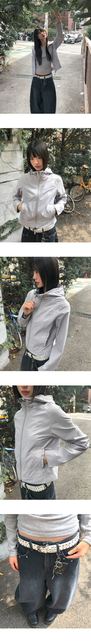 Benil Stud Balloon Fit Faded Denim Long Pants