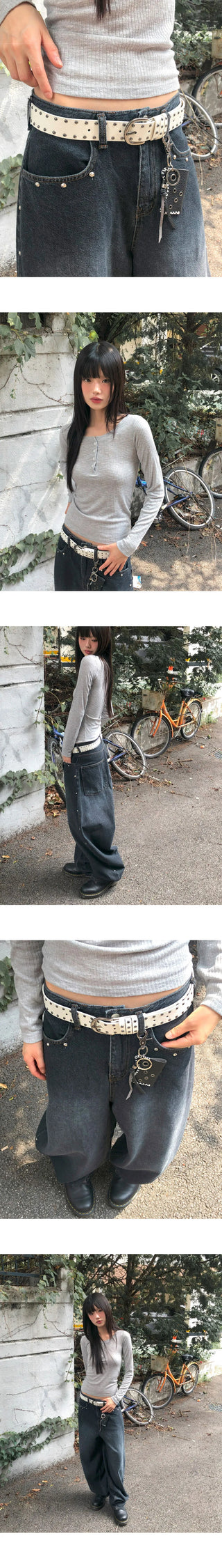 Fame Bohemian Studded Leather Belt