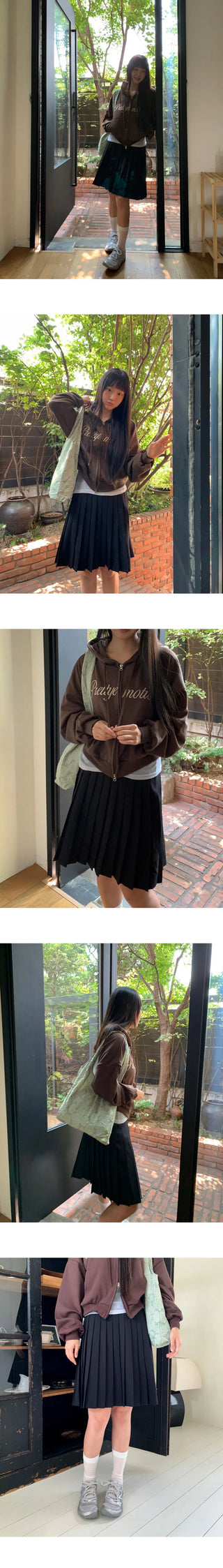 Lecha pleated midi wide skirt