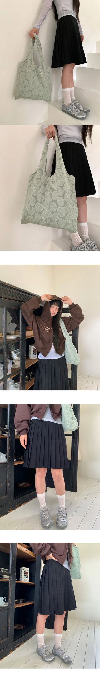 Lecha pleated midi wide skirt