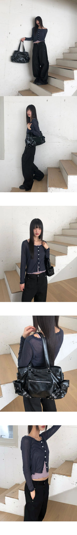 Phuang Lace Frill See-Through V- V-Neck Long-Sleeve Cardigan