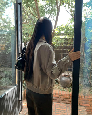 Retum Pocket Button Cotton Short Jacket