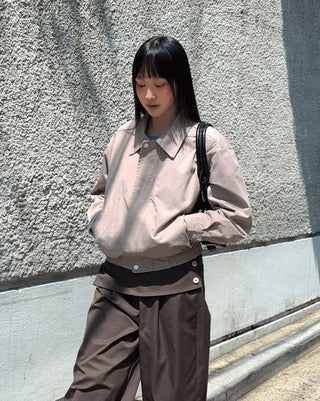 Retum Pocket Button Cotton Short Jacket