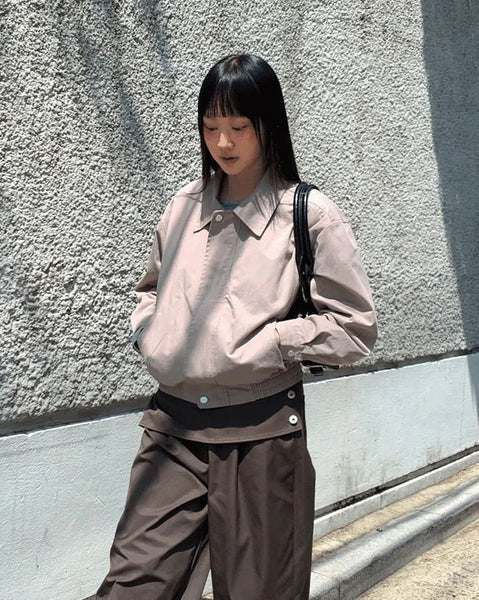 Retum Pocket Button Cotton Short Jacket