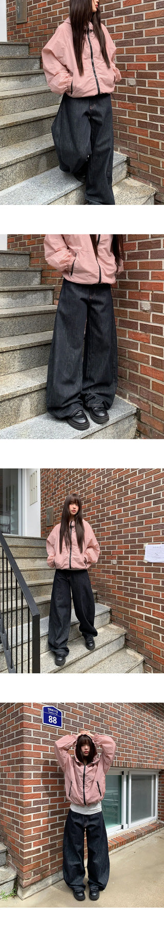 Rude Raw denim stitch balloon fit wide long pants