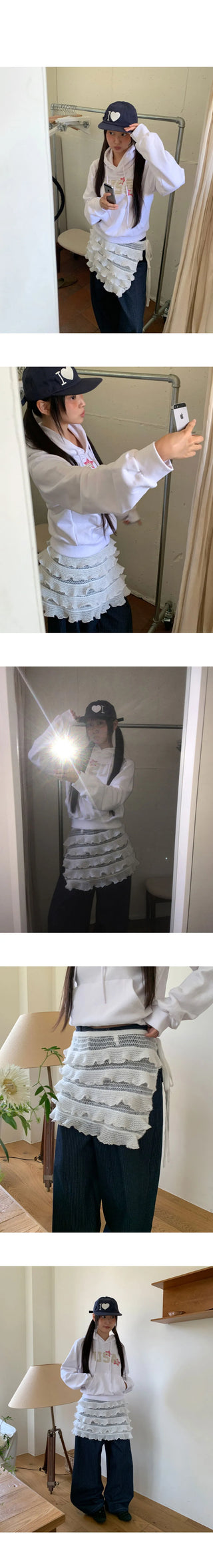 Buna Frill Ribbon Layered Wrap Skirt