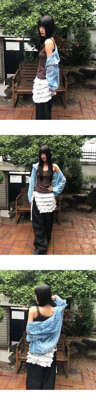 Buna Frill Ribbon Layered Wrap Skirt