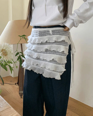 Buna Frill Ribbon Layered Wrap Skirt