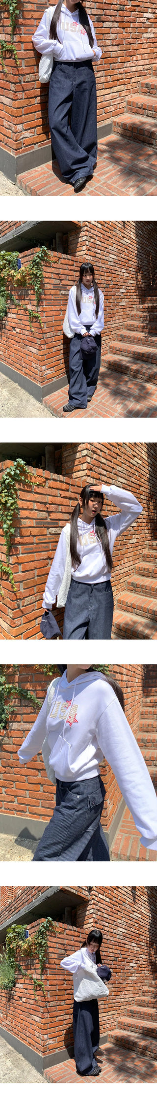 Sufi USA Star Patch Long Sleeve Hooded Sweatshirt