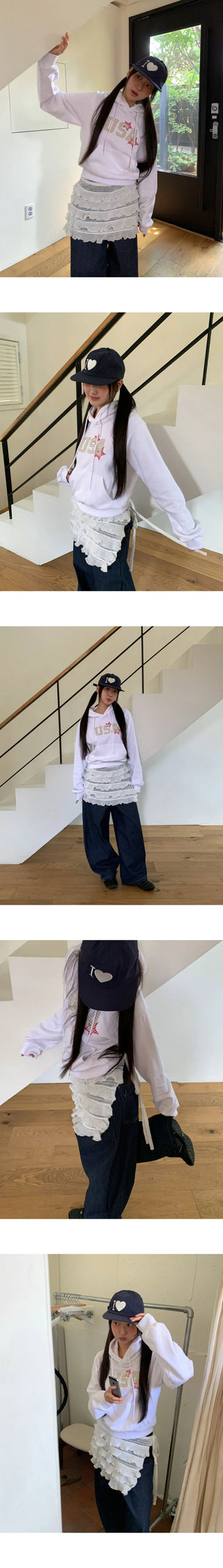 Sufi USA Star Patch Long Sleeve Hooded Sweatshirt