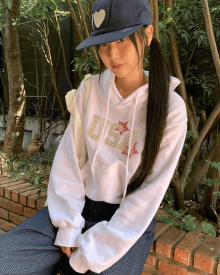 Sufi USA Star Patch Long Sleeve Hooded Sweatshirt