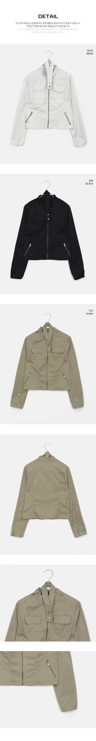 Muhi Nokara Neck Strap Two-Button Two-Pocket Crop Jacket