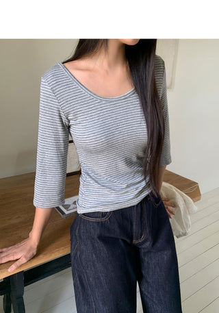 Enne Stripe 7/8 Sleeve T-Shirt