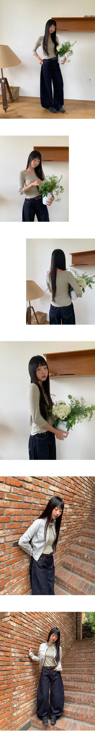 Enne Stripe 7/8 Sleeve T-Shirt