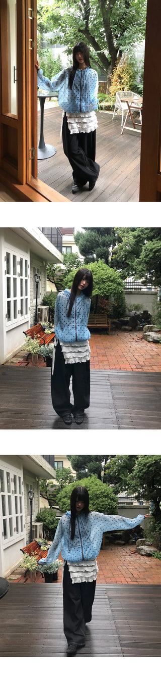 Difficult Raw denim big pocket wide long pants