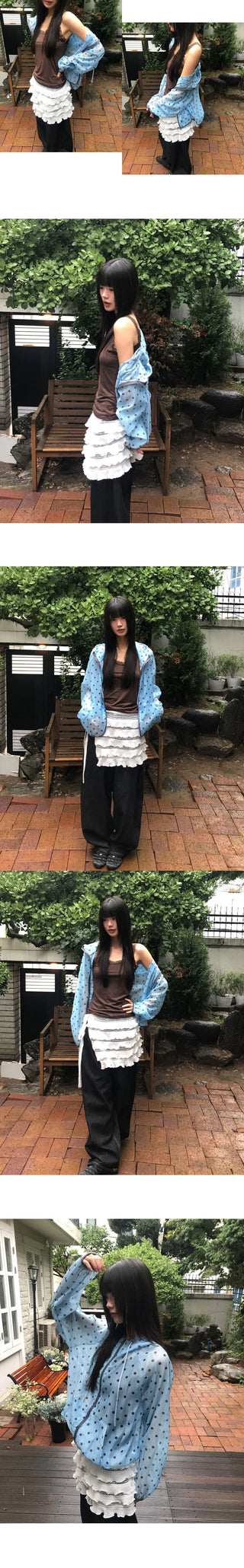 Woone See-Through Dot Windbreaker Hoodie