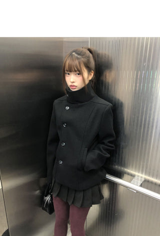 Yuha double high-neck wool coat
