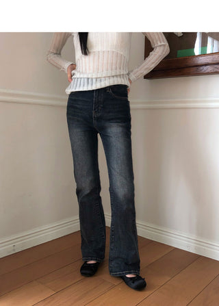 Cose Spandex Flared Denim Long Pants