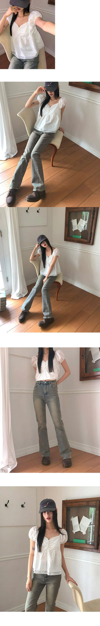 Cose Spandex Flared Denim Long Pants