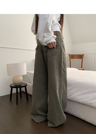 Kakl Wide Long Cotton Pants