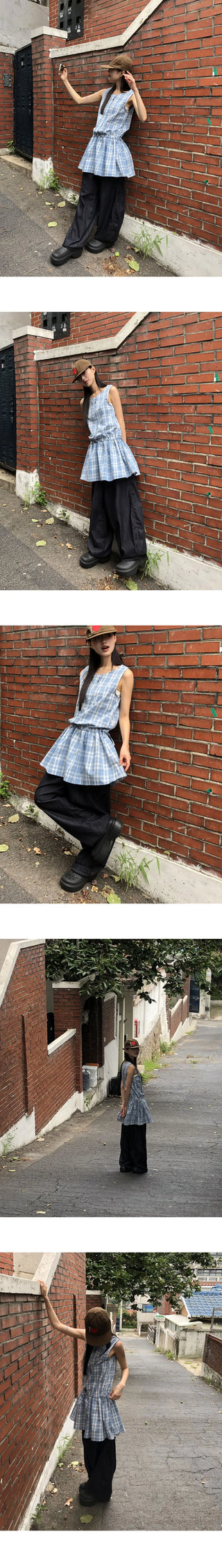 Onni embroidered balloon wide denim long pants