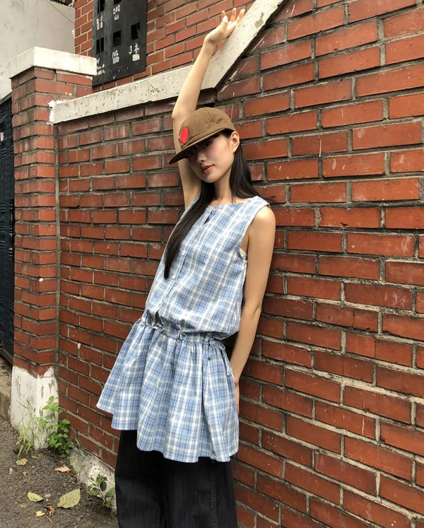 Venice Strap Sleeveless Check Mini Dress