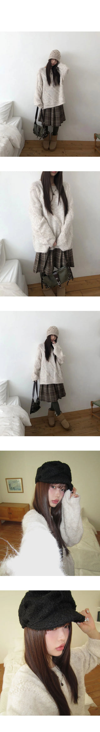 Nahi Boucle Loose Round Neck Knitwear