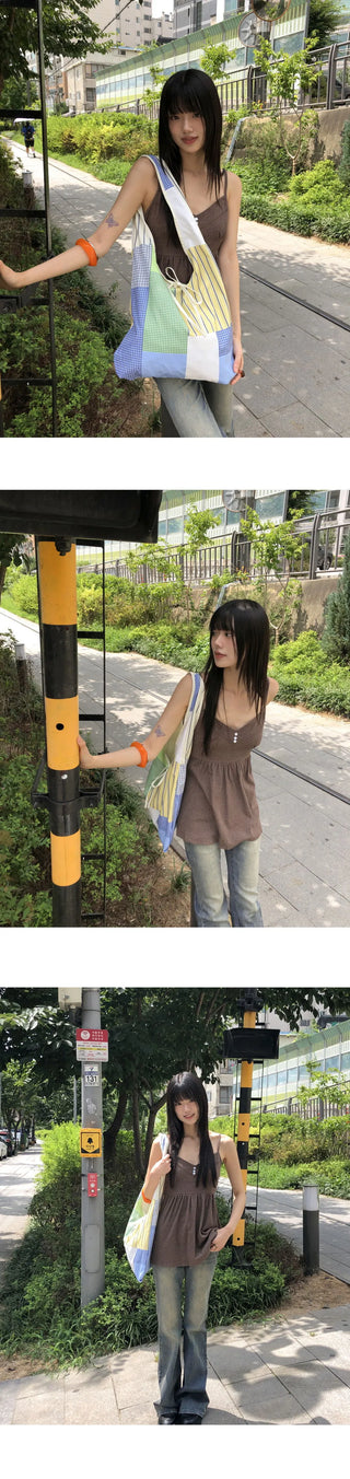 Sella Heart Neck Button Sleeveless Mini Dress