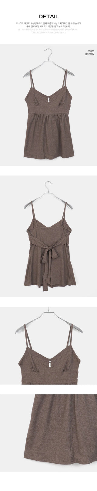 Sella Heart Neck Button Sleeveless Mini Dress