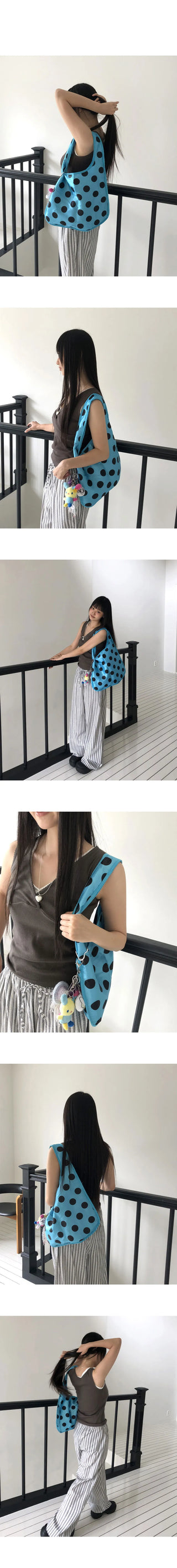 Inti Blue Big Dot Shoulder Bag