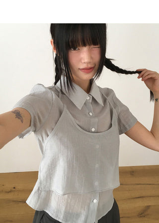 Willow Sheer Layered Sleeveless Shirt