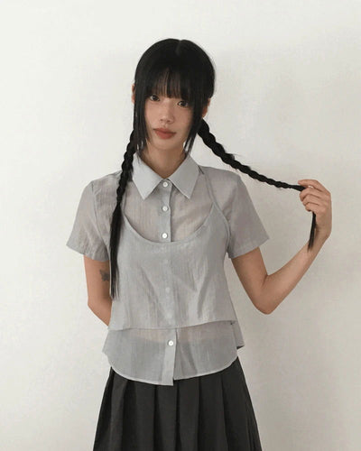Willow Sheer Layered Sleeveless Shirt
