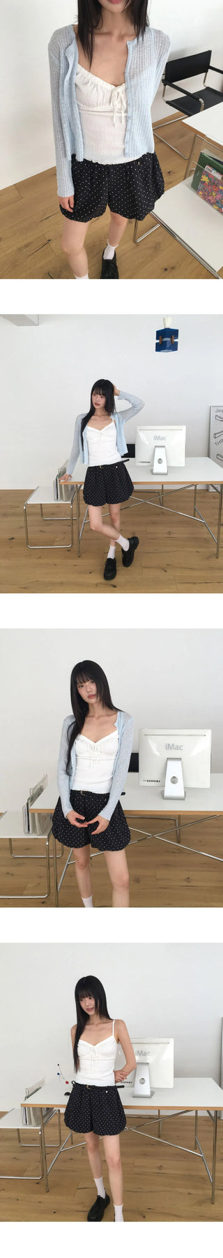 Cream Lace Shirring Ribbon Sleeveless