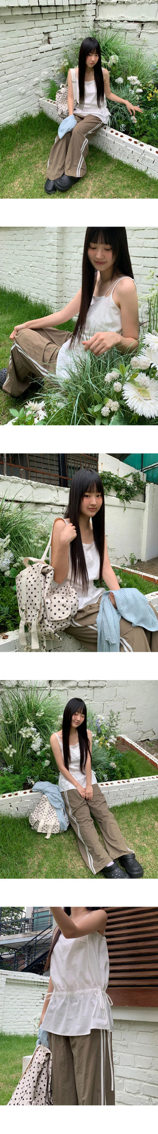 Brew Ribbon Shirring Layered Sleeveless Dress