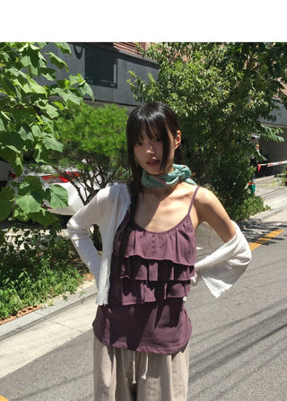 Monsieur Cancan Layered Back Banding Shirring Sleeveless
