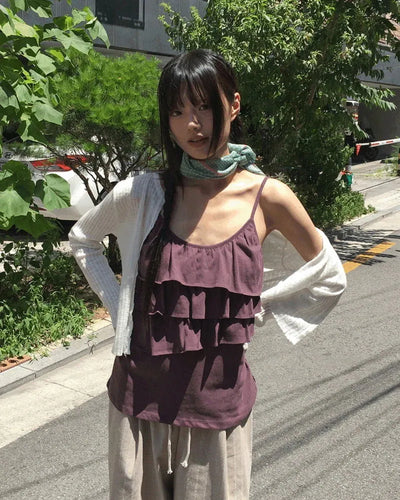 Monsieur Cancan Layered Back Banding Shirring Sleeveless