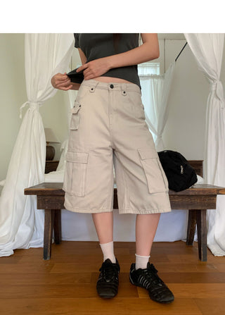 Effen Cargo Pocket Button Bermuda Pants