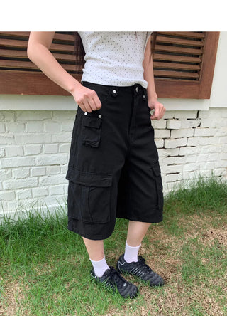 Effen Cargo Pocket Button Bermuda Pants