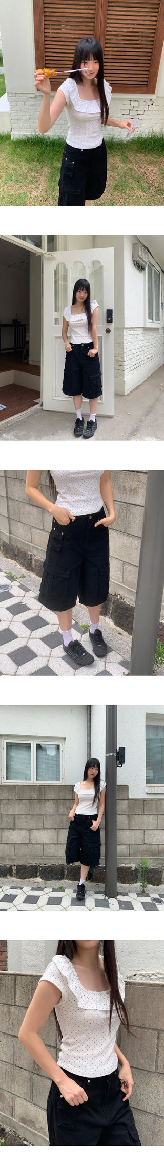 Effen Cargo Pocket Button Bermuda Pants
