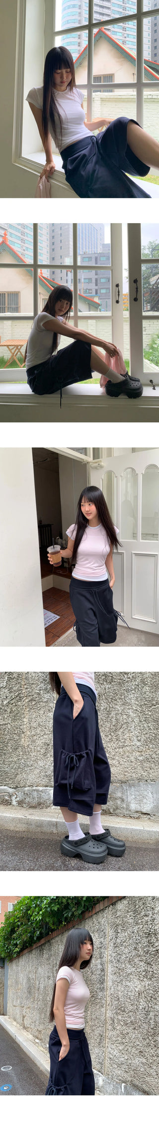 Movic Banding Pintuck Cargo Bermuda Pants