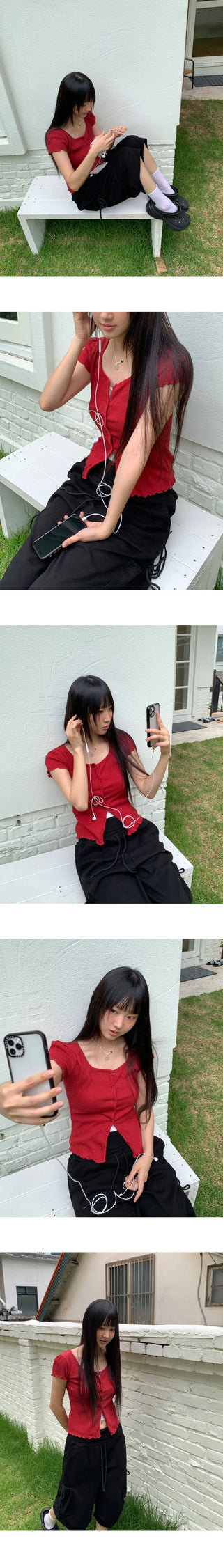 Movic Banding Pintuck Cargo Bermuda Pants
