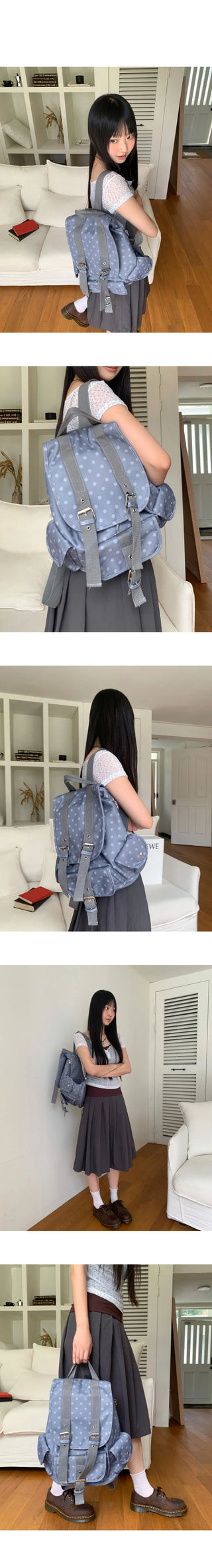 Mukkin Dot Buckle Pocket Backpack