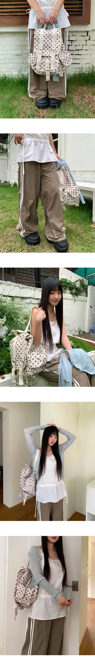 Mukkin Dot Buckle Pocket Backpack