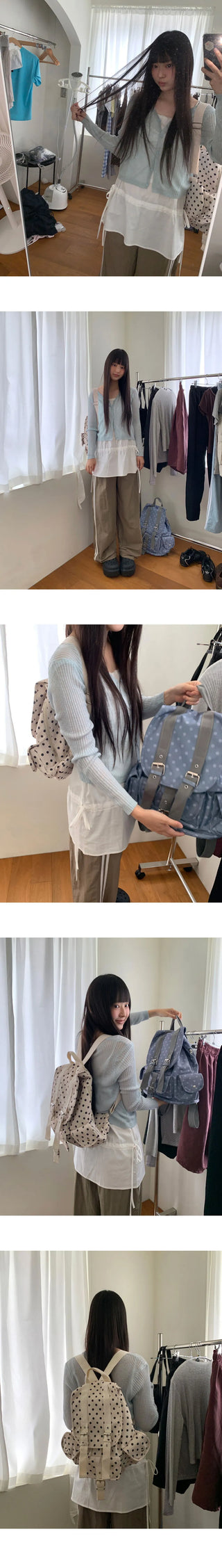 Mukkin Dot Buckle Pocket Backpack