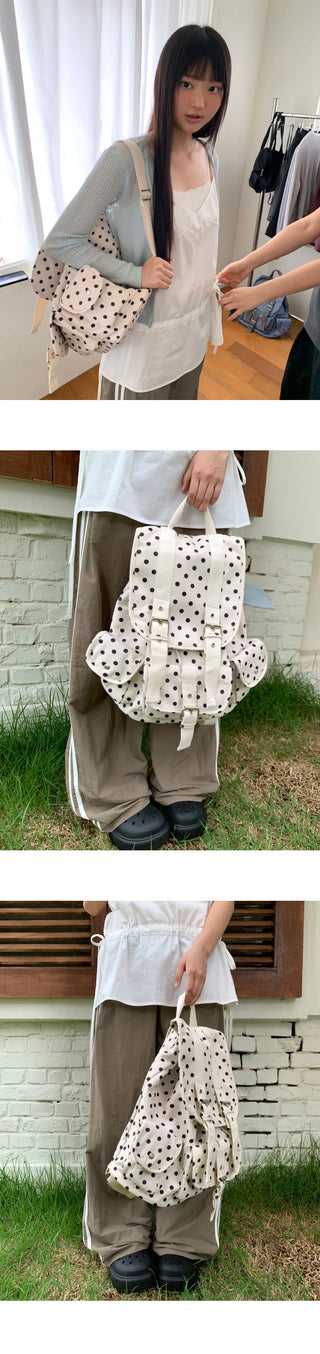 Mukkin Dot Buckle Pocket Backpack