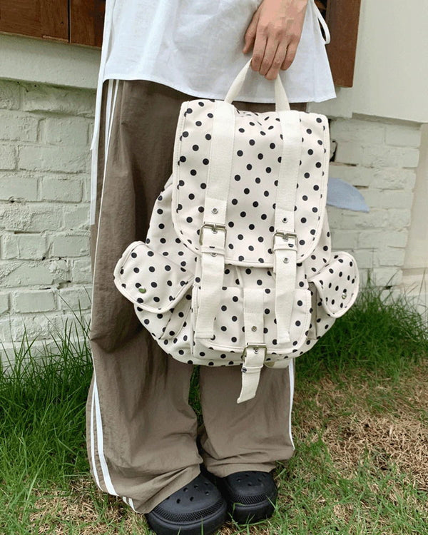 Mukkin Dot Buckle Pocket Backpack